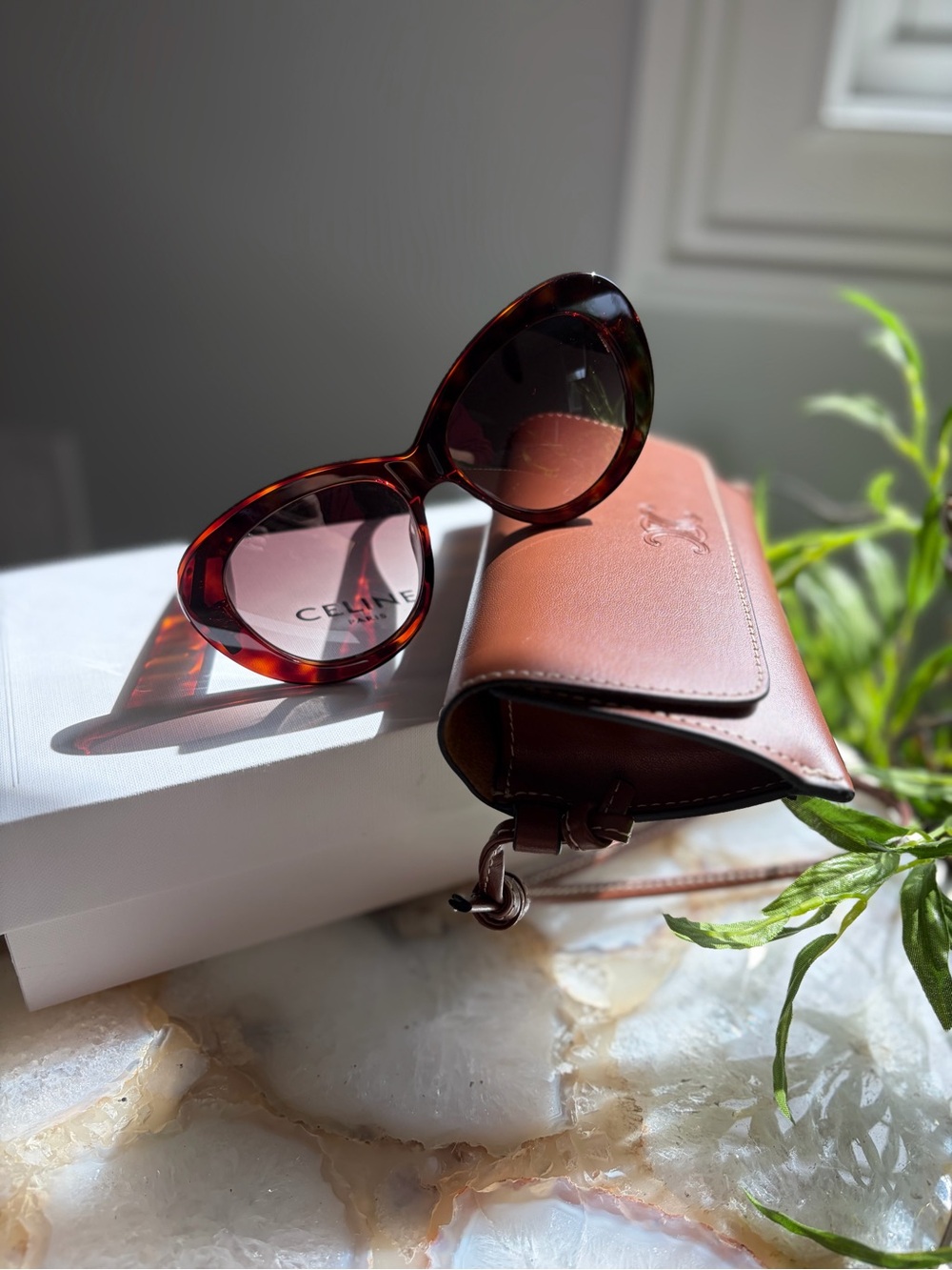 Authentic Celine Tortoiseshell Oversized Sunglasses